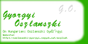gyorgyi oszlanszki business card